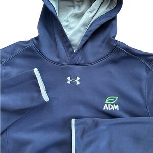 Under Armour Men’s Navy Blue Hoodie‎ Size Large Loose Fit Company Logo Hooded